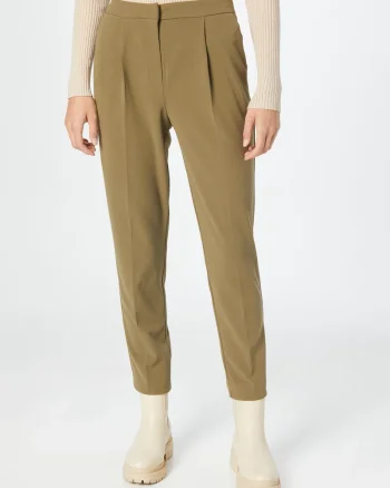 Pantaloni office olive cu talie ...