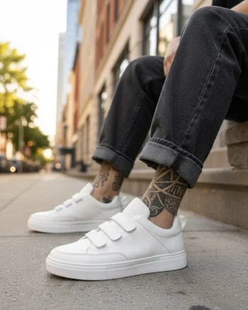 Adidasi barbati casual  albi  C35