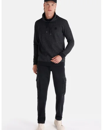 Bluza de trening regular fit, Negru melange