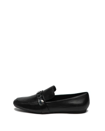 Pantofi loafer de piele cu aplicatii metalice Ola