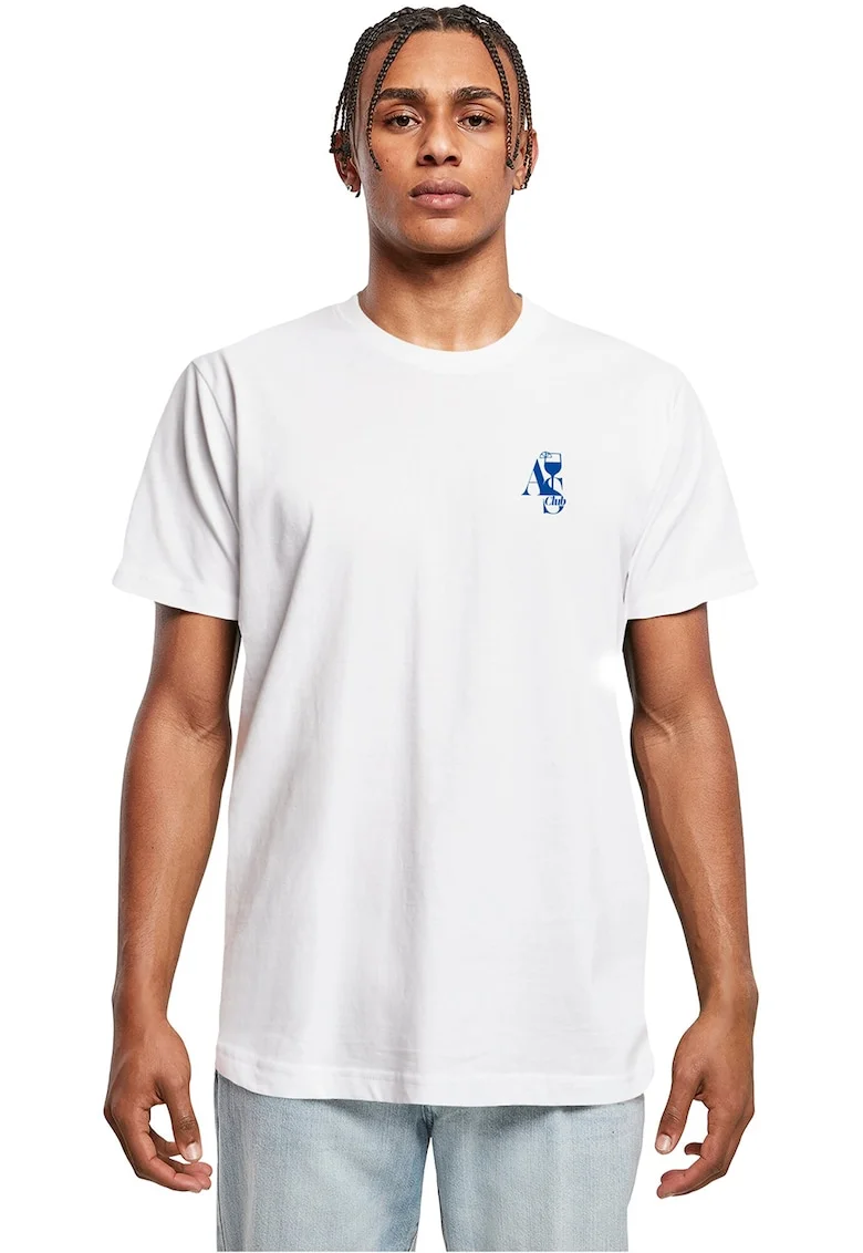 Tricou din bumbac cu imprimeu grafic pe partea din spate, Alb/Portocaliu/Albastru