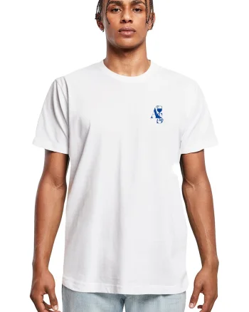 Tricou din bumbac cu imprimeu grafic pe partea din spate, Alb/Portocaliu/Albastru