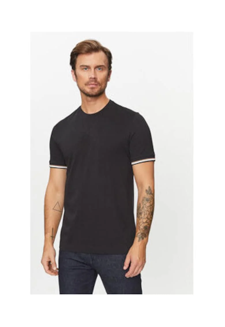 Tricou barbati,  negru, 100% bumbac,