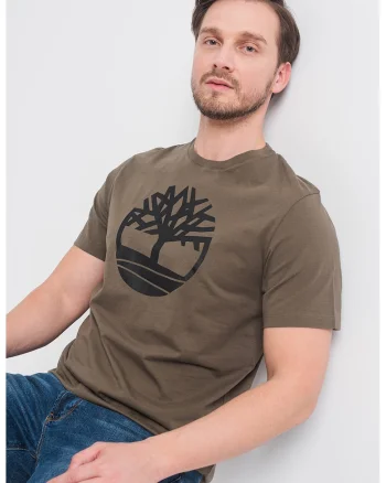 Tricou de bumbac cu logo Kennebec River Tree, Kaki