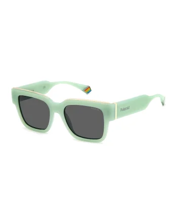 Ochelari de soare polarizati unisex, 467741, Auriu/Verde pal/Gri inchis