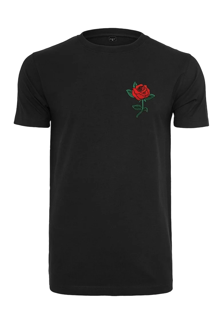 Tricou de bumbac cu imprimeu pe piept, Rosu/Negru