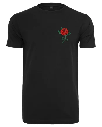 Tricou de bumbac cu imprimeu pe piept, Rosu/Negru