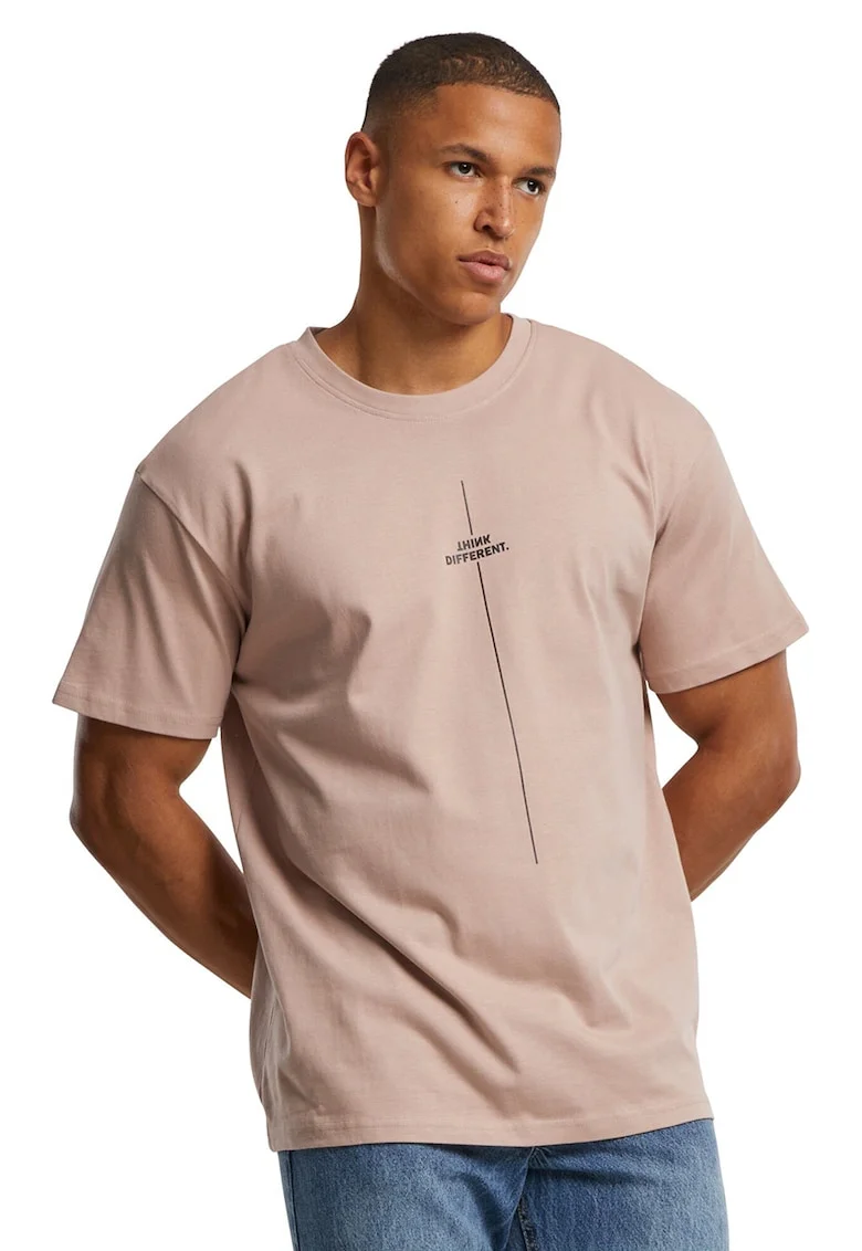 Tricou lejer cu decolteu la baza gatului, Roz prafuit