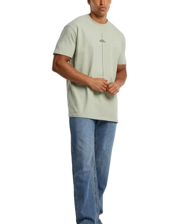 Tricou lejer cu decolteu la baza gatului, Verde pal