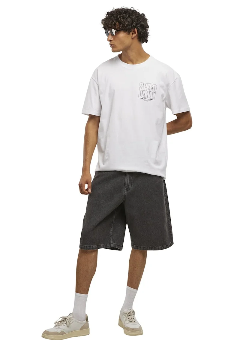 Tricou cu decolteu la baza gatului, Alb