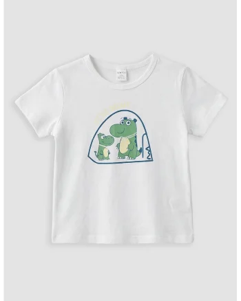 Tricou regular fit cu model grafic, Alb/Albastru inchis/Verde aquamarin