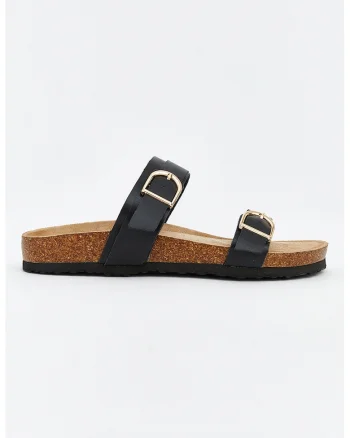 Papuci cu talpa plata, Negru