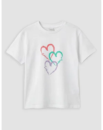 Tricou regular fit, Alb/Coral/Lila