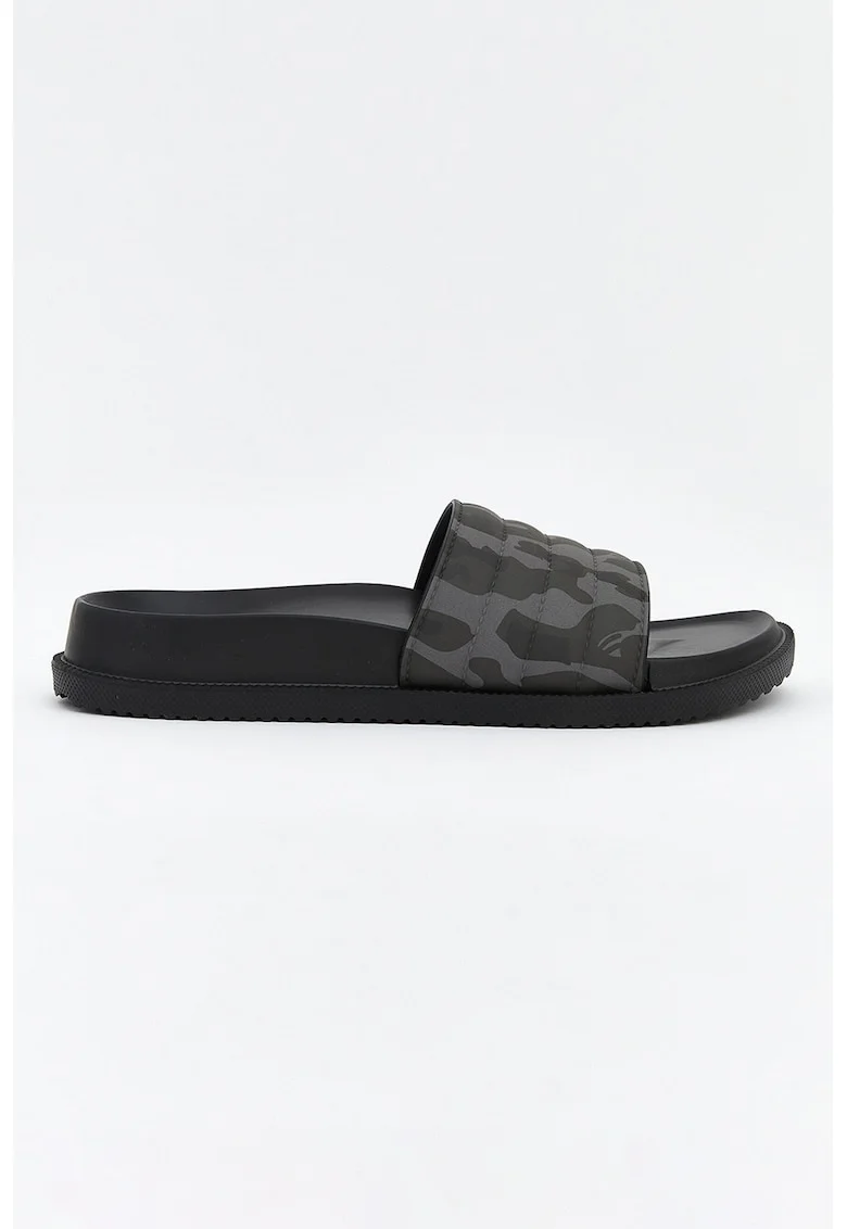Papuci cu model camuflaj, Negru/Gri inchis