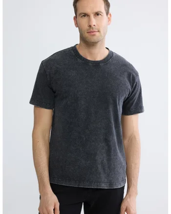 Tricou lejer de bumbac, Negru stins