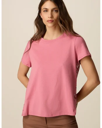 Tricou uni din bumbac, Roz