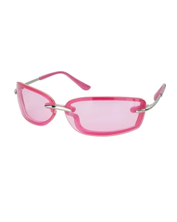 Ochelari de soare ovali cu model unisex, Roz pastel