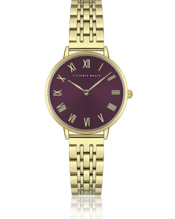 Ceas quartz cu logo pe cadran, Auriu
