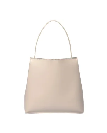 Geanta din piele cu bareta de umar ajustabidwqfwqdla, Alb murdar, 27x29x15