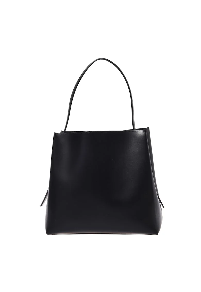 Geanta din piele cu bareta de umar ajustabidwqfwqdla, Negru, 27x29x15