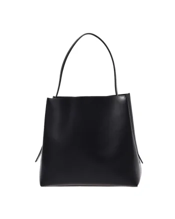 Geanta din piele cu bareta de umar ajustabidwqfwqdla, Negru, 27x29x15
