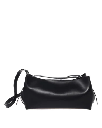 Geanta din piele cu bareta de umar ajustabilawfwqdfwqwq, Negru, 19x34x14