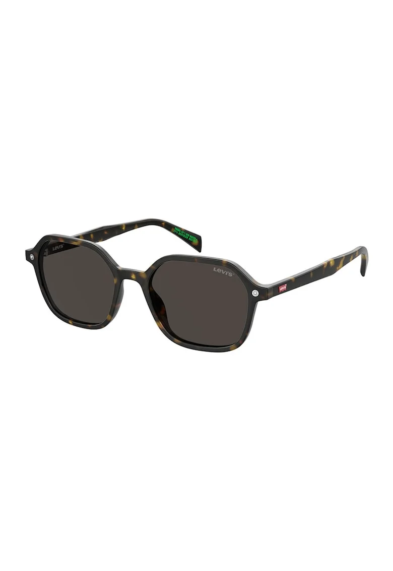Ochelari de soare cu lentile patrate, Negru/Kaki