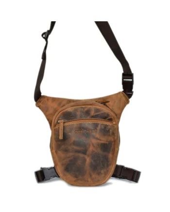 Borseta unisex piele naturala maro antichizat 26 x 24 cm, Vintage Biker,  Maro antichizat