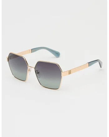 Ochelari de soare cu lentile hexagonale, Auriu