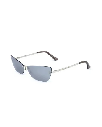 Ochelari de soare cat-eye unisex cu rama din otel inoxidabil Goldie, Argintiu