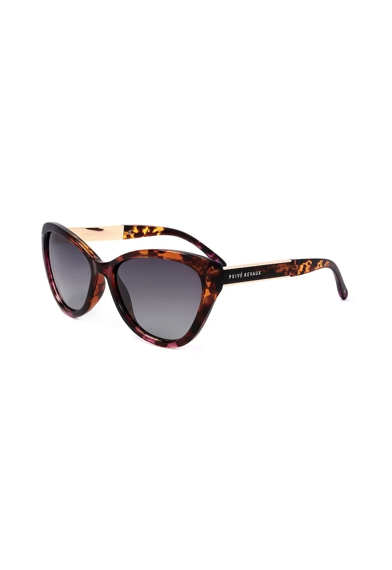 Ochelari de soare butterfly cu accente metalizate, Maro/Violet