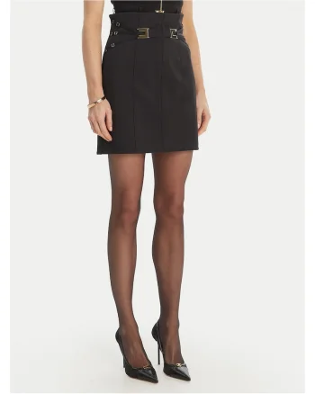 Fusta mini,  poliester, Negru