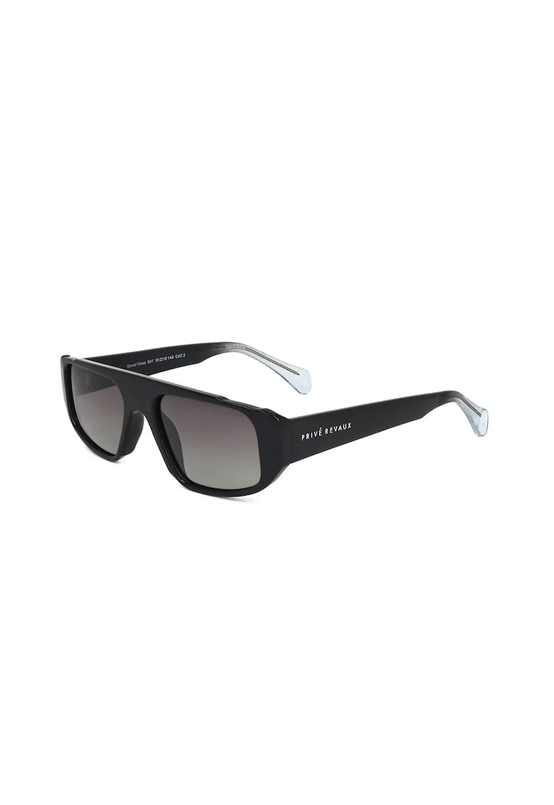Ochelari de soare shield cu detaliu logo, Negru