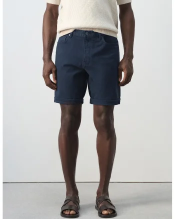 Pantaloni scurti din denim cu model uni, Albastru ultramarin