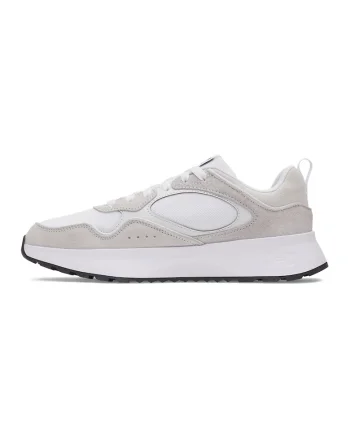 Pantofi sport Mirage din piele cu material textil, Alb/Grej