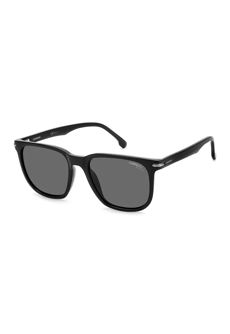 Ochelari de soare patrati unisex, Negru/Gri inchis