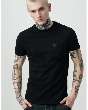 Tricou din bumbac cu buzunar aplicat pe piept Dun-Riv, Negru/Gri