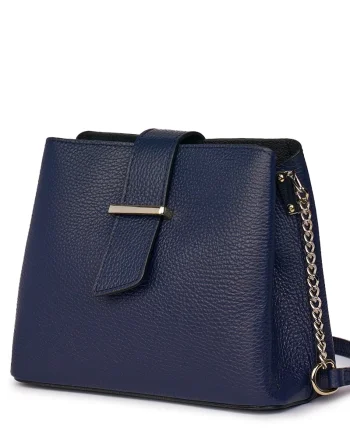 Mini poseta dama din piele Avery bleumarin