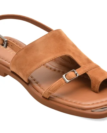 Sandale EPICA maro, D672, din piele intoarsa
