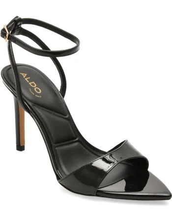 Sandale elegante ALDO negre, 14298756, din piele ecologica lacuita