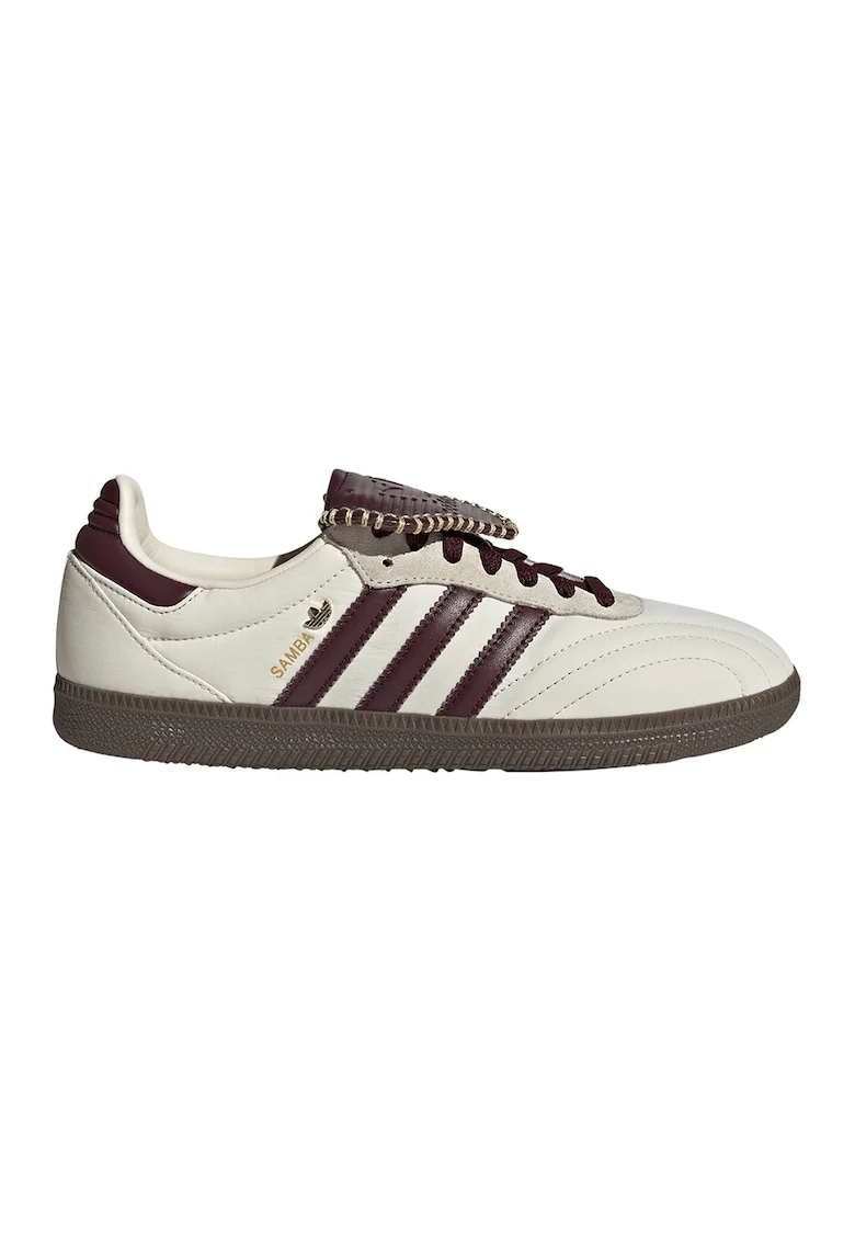 Pantofi sport din piele Samba Lt, Alb/Maro inchis