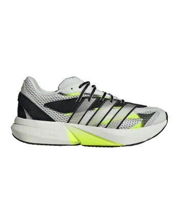 Pantofi sport din plasa cu detalii contrastante Lightblaze, Alb fildes/Negru stins/Verde lime