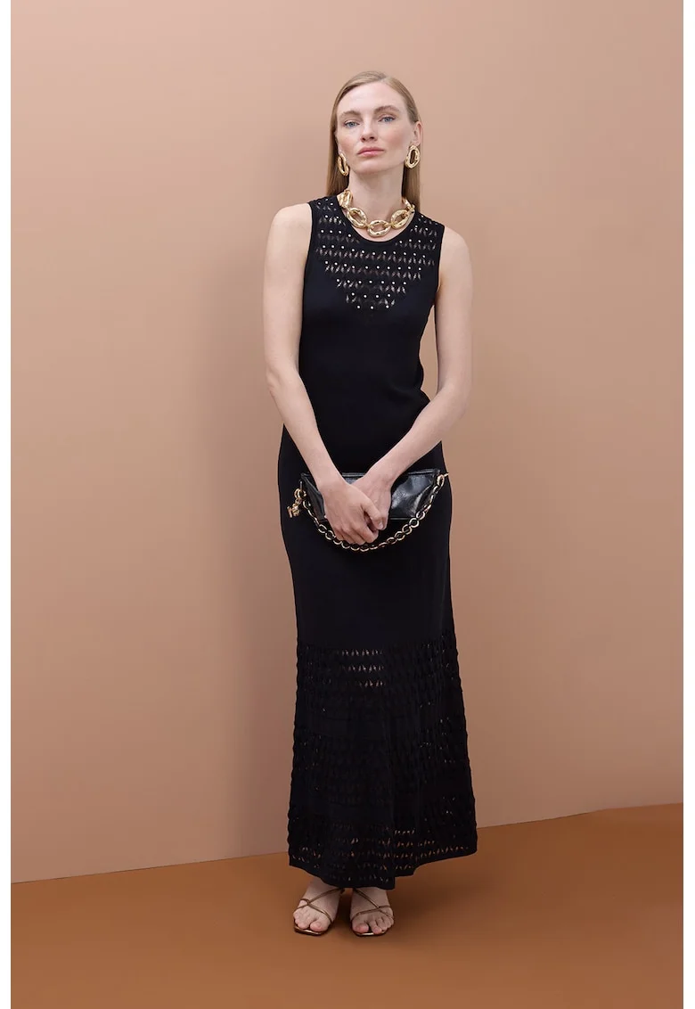 Rochie cu insertii crosetate, Negru
