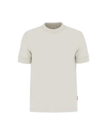 Tricou uni cu decolteu la baza gatului, Alb murdar