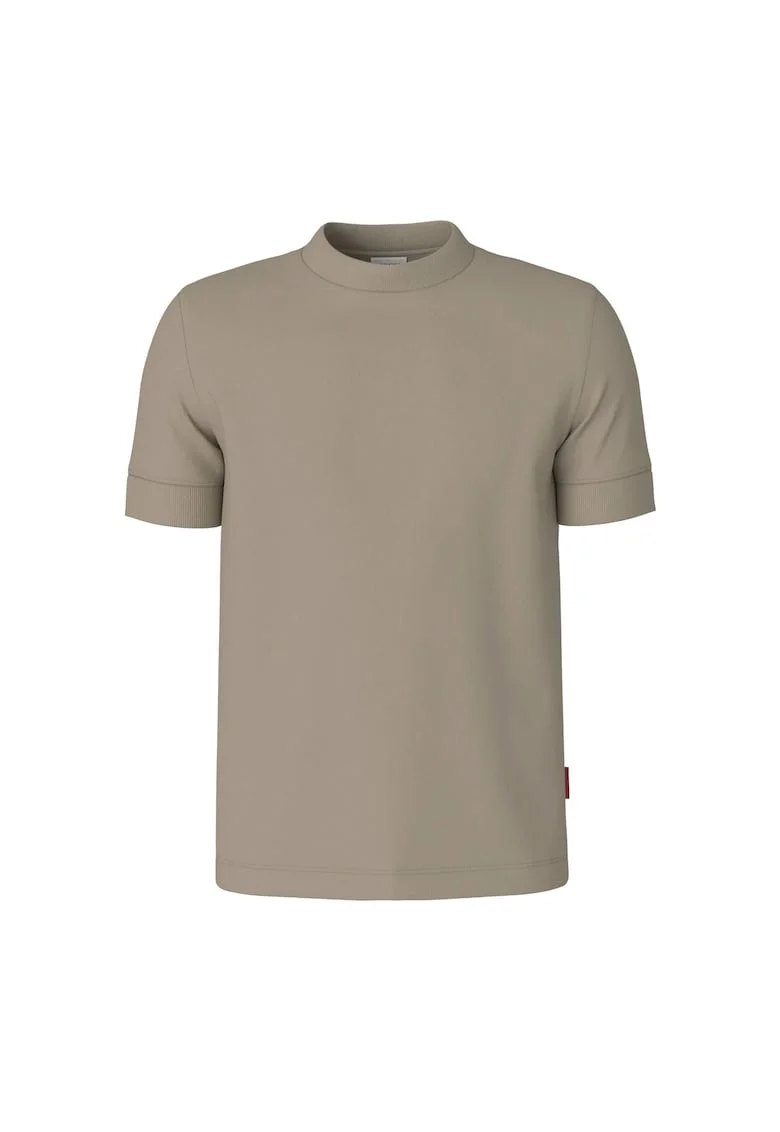Tricou uni cu decolteu la baza gatului, Maro
