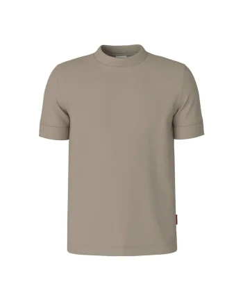 Tricou uni cu decolteu la baza gatului, Maro