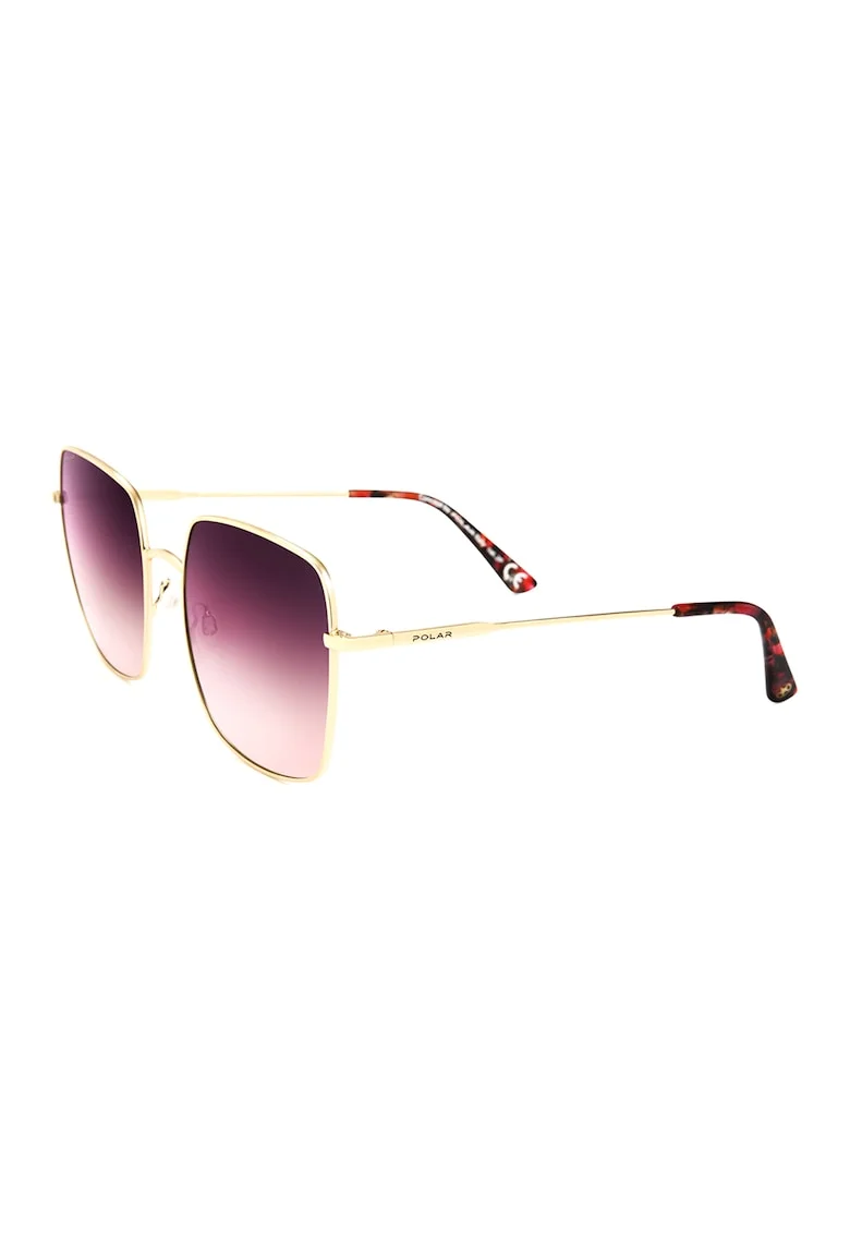 Ochelari de soare patrati cu lentile polarizate Lily, Auriu/Violet