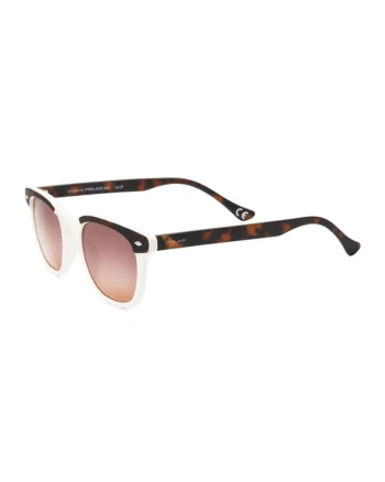 Ochelari de soare clubmaster cu lentile polarizate, Alb/Maro