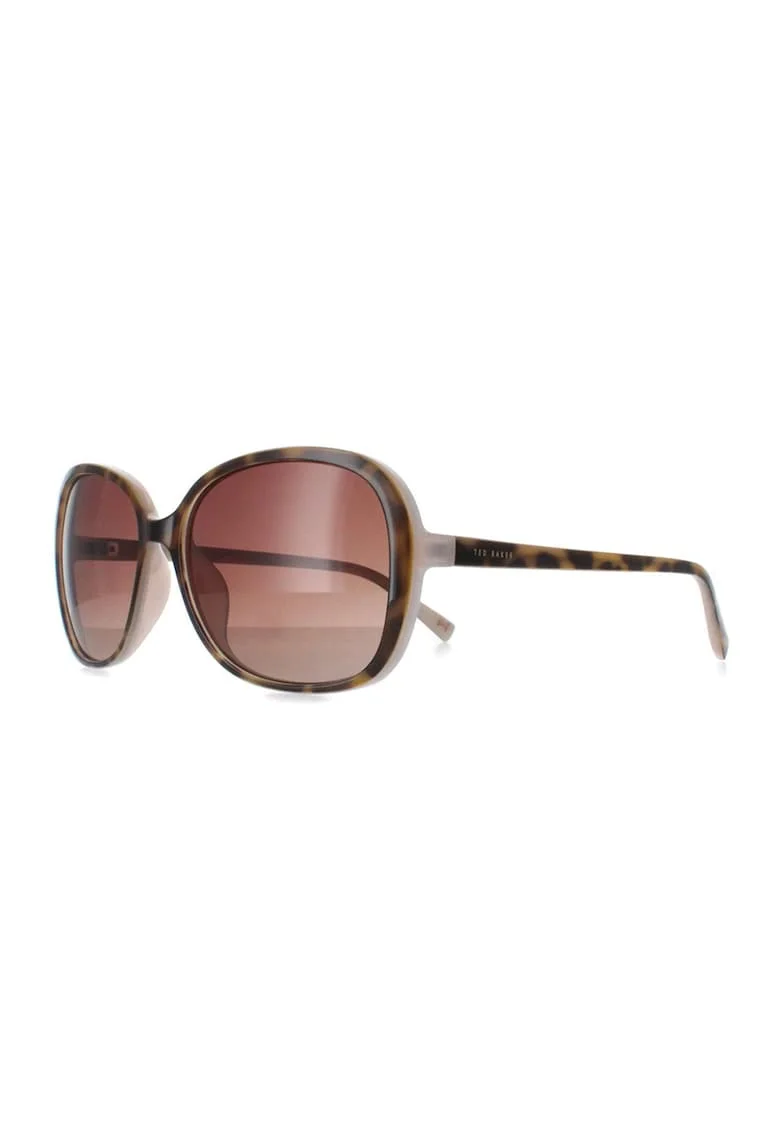 Ochelari de soare ovali cu lentile in degrade, Negru, Rosu stins,