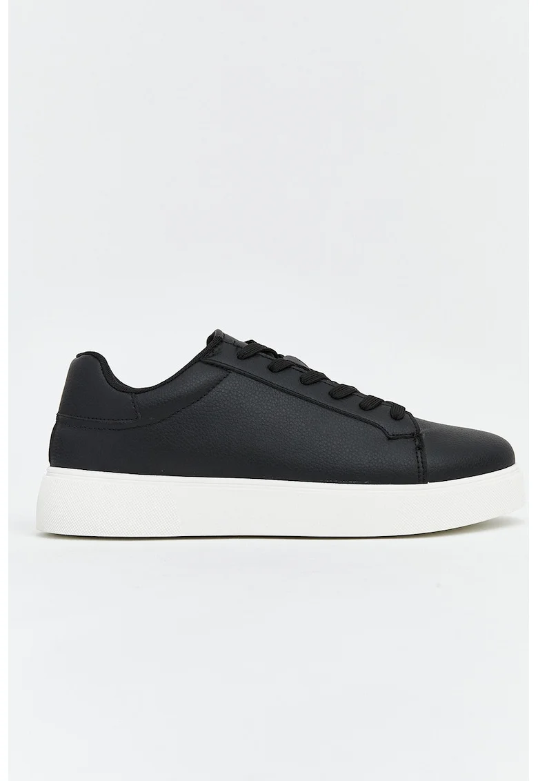 Pantofi low-cut de piele ecologica, Negru